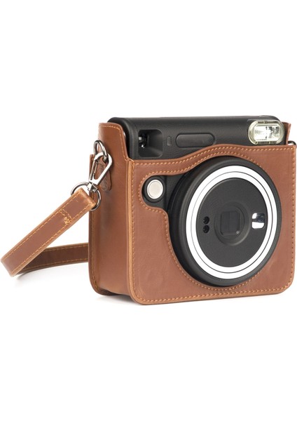 Fujifilm Instax Square SQ40 Kameralar Için Retro Kamera Çantası Çantalar Ayarlanabilir Omuz Askılı Darbeye Dayanıklı Kılıf Kahverengi (Yurt Dışından) fırsatları