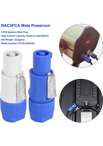 10 Adet/grup NAC3FCA Speakon Fişi 3 Pin Erkek Powercon Konektörü 20A 250 V Ac Priz Konnektörü Mavi ve Beyaz (Yurt Dışından) indirimleri