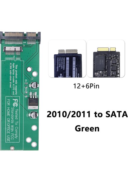 Apple 2010 2011 MacBook Air 6+12 Pin A1369 A1370 A1375 A1377 Yeşil Için Ssd'den Sata Dönüştürücü Kartı (Yurt Dışından) modelleri