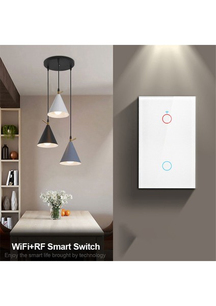 Tuya Us Plug Wifi Akıllı Duvar Anahtarı 1 Çete Nötr Tel Yok Dokunmatik Sensör LED Işık Anahtarları Akıllı Ev Alexa Google Beyaz (Yurt Dışından) indirimleri