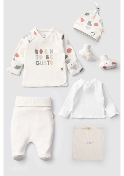 5' Li Organik Pamuk Hastane Çıkış Seti Animal Desenli