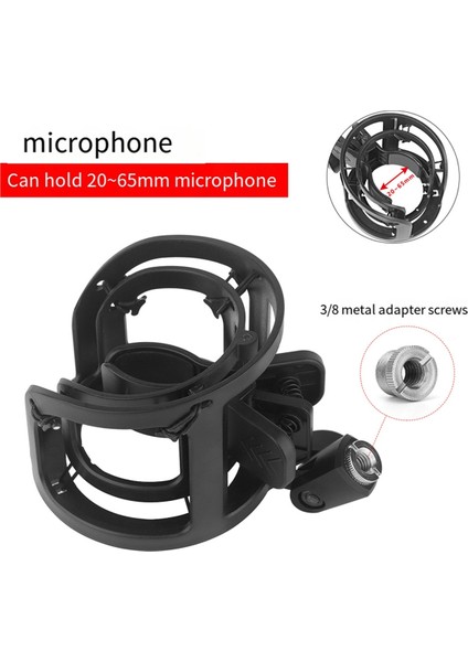 Mikrofon Şok Montajlı Mikrofon Ayarlanabilir Standı Tüm Mikrofonlar Için 20MM-65MM Boyut 3/8 Vida (Yurt Dışından) fiyatları
