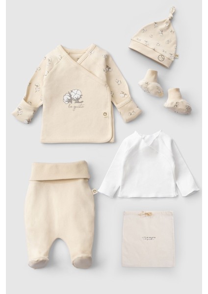 5' Li Organik Pamuk Hastane Çıkış Seti Büyük Pamuk