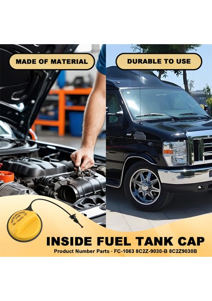 Araba Gaz Benzin Deposu Kapağı Iç Yakıt Deposu Kapağı FC-1063 8C2Z-9030-B 8C2Z9030B Ford E150 E250 E350 2009-2019 Için (Yurt Dışından) indirimleri