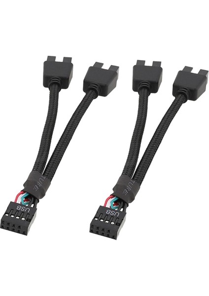 2 Adet Bilgisayar Anakartı USB Uzatma Kablosu 9 Pin 1 Dişi 2 Erkek Y Splitter Ses Hd Uzatma Kablosu Pc Dıy Için (Yurt Dışından)