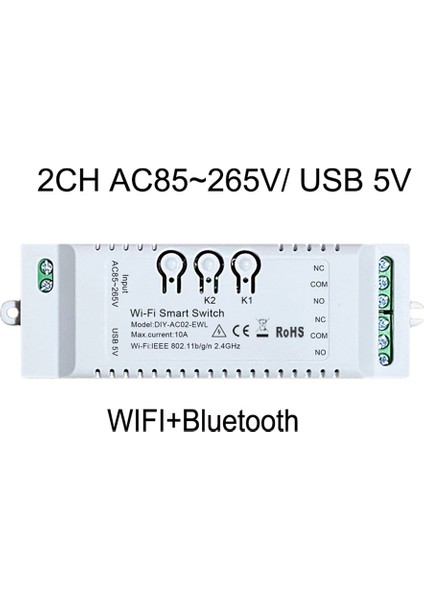 2ch Wifi Akıllı Anahtar Dıy Zamanlayıcı Ewelink App 85-265 V USB 5 V 2.4g Wifi Ev Otomasyon Modülü Alexa Google Ev Için Iftt (Yurt Dışından) indirimleri