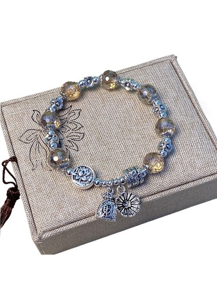 Yeni Sıcak Satış Vintage Cam Kristal Zarif Bayan Bilezik El Yapımı Takı (Yurt Dışından)