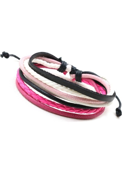 Yeni Renk Çok Daireli Retro Örgülü Rahat Bilezik Renkli Balmumu Hattı Dana Derisi Bilezik Bilezik Ayarlanabilir Boyut 18,5 Cm-23 cm (Yurt Dışından)