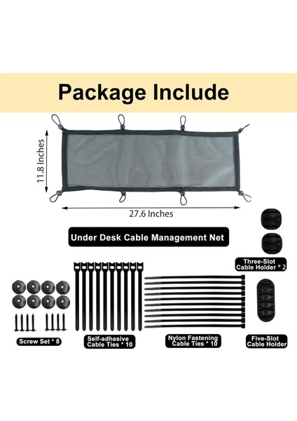 Masa Altı Kablo Yönetim Ağı, Ekstra Büyük Kablo Ağı, Esnek Gizlilik Mesh Kablo Yönetim Ağı, Masa Altı Ağı (Yurt Dışından) fiyatları