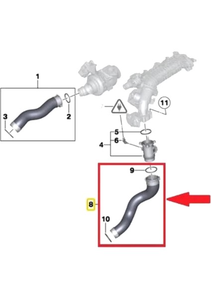 Turboşarj Hortumu Ara Soğutucu Hava Girişi Şişirilebilir Boru Bmw F10 F11 F07 518D 520D 525D 525DX 11617810615 (Yurt Dışından) indirimleri