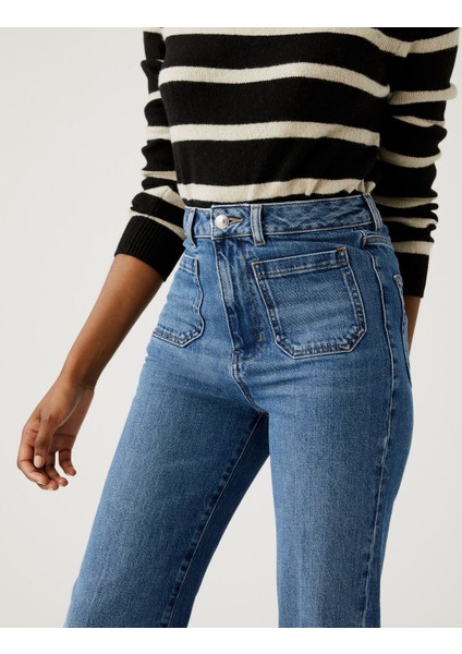 Yüksek Bel Flared Fit Jean Pantolon fırsatları