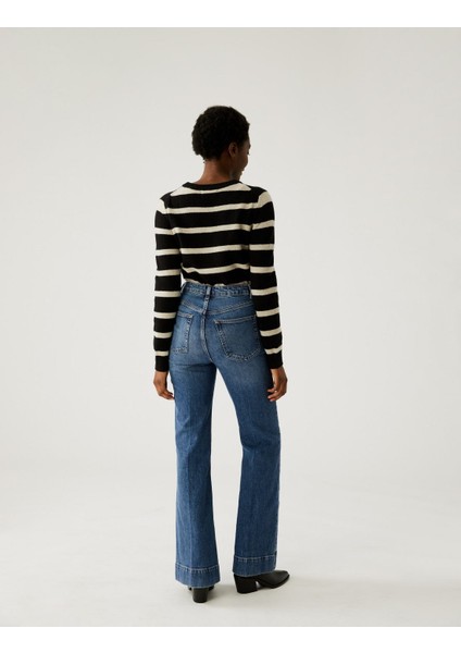 Yüksek Bel Flared Fit Jean Pantolon fiyatları