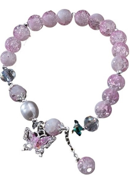 Kadınlar Için Renkli Renkli Cam Çiçek Patlama Kelebek Bilezik Yaz Küçük Taze Moda Kültürel ve Yaratıcı Aksesuarlar (Yurt Dışından)