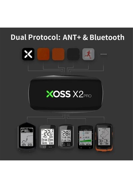 Xoss X2 Pro Kalp Atış Hızı Monitörü Şarj Edilebilir Su Geçirmez Bluetooth Ant+ Monitör Yüzme Yelkenli Fitness Koşu Bisiklet (Yurt Dışından) modelleri