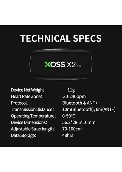 Xoss X2 Pro Kalp Atış Hızı Monitörü Şarj Edilebilir Su Geçirmez Bluetooth Ant+ Monitör Yüzme Yelkenli Fitness Koşu Bisiklet (Yurt Dışından) fırsatları