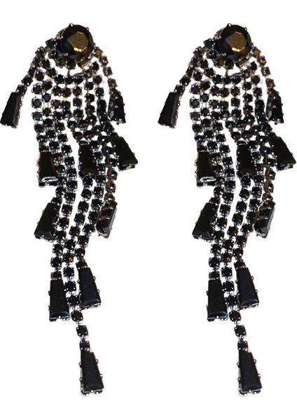 Gümüş Iğne Zirkon Uzun Püskül Küpe Kişilik Yaratıcı Tasarım Küpeler Koyu Stil Açık Lüks Moda Küpeler (Yurt Dışından) fiyatları