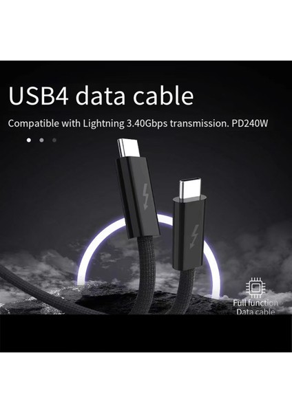 PD240W Tip C Hızlı Şarj Kablosu Thunderbolt 4 Veri Kablosu 40 Gbps Iletim, 8K60Hz Hd Projeksiyon Ekranı USB Kablosu 2m (Yurt Dışından) fiyatları