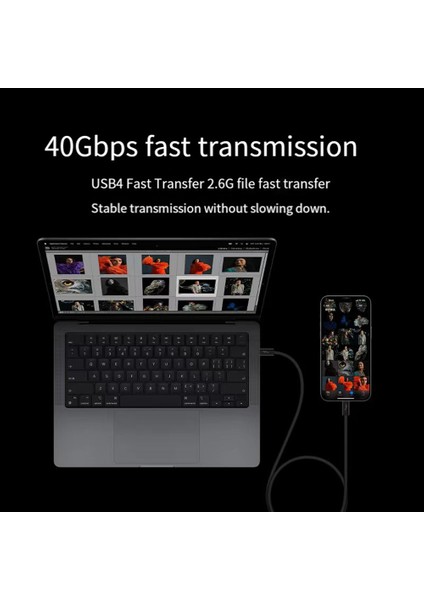 PD240W Tip C Hızlı Şarj Kablosu Thunderbolt 4 Veri Kablosu 40 Gbps Iletim, 8K60Hz Hd Projeksiyon Ekranı USB Kablosu 2m (Yurt Dışından) fırsatları