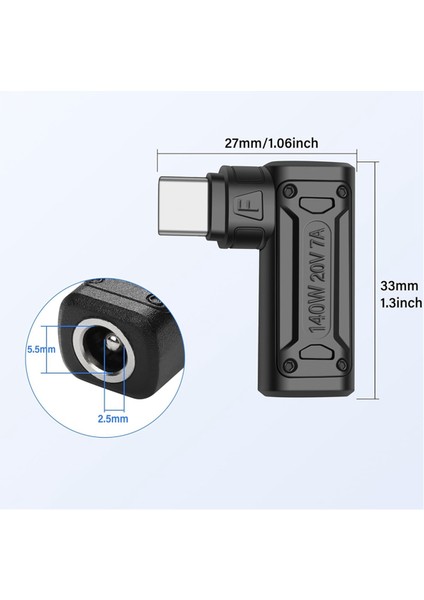 Pd 140W Dc Tip C Güç Şarj Adaptörü Dc Dişi Giriş USB C Erkek Konnektör Telefon, Tablet, Dizüstü Bilgisayar Için (F) (Yurt Dışından) fırsatları