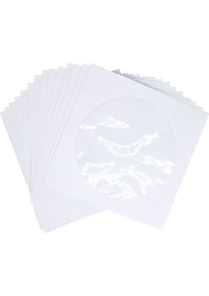CD DVD Kılıfları, DVD CD Medya Kağıt Zarf Kılıfları Tutucu Şeffaf Pencereli Kapatma Kapağı Beyaz, 100'LÜ Paket (Yurt Dışından)