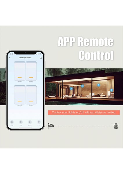 Tuya Wi-Fi Akıllı Işık Anahtarı Abd Tek Kutuplu Basmalı Düğme Duvar Anahtarı Alexa Google Home Abd Fişi 3 Çeteli ile Çalışır (Yurt Dışından)