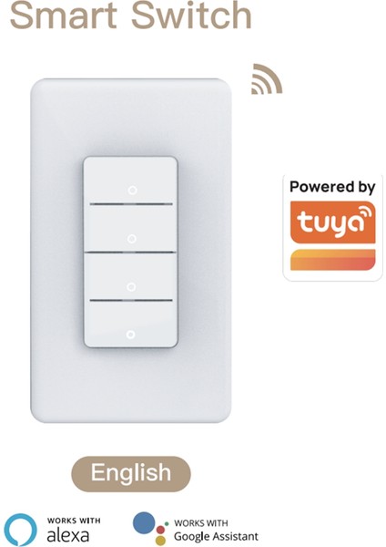 Tuya Wi-Fi Akıllı Işık Anahtarı Abd Tek Kutuplu Basmalı Düğme Duvar Anahtarı Alexa Google Home Abd Fişi 3 Çeteli ile Çalışır (Yurt Dışından) fırsatları