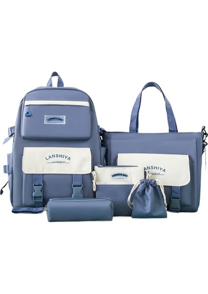 Beş Parçalı Büyük Kapasiteli Öğrenci Sırt Çantası (Yurt Dışından)