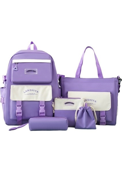 Beş Parçalı Büyük Kapasiteli Öğrenci Sırt Çantası (Yurt Dışından)