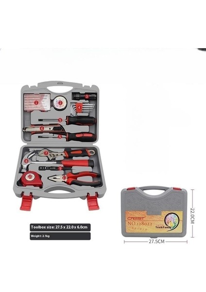 22 Parçalı Çok Işlevli Ev Onarım Alet Seti | Taşınabilir Alet Kutusu | Elektrik Bandı + Elektrikli Kalem + Mezura | Evde Kendin Yap Için Olmazsa Olmaz (Yurt Dışından)