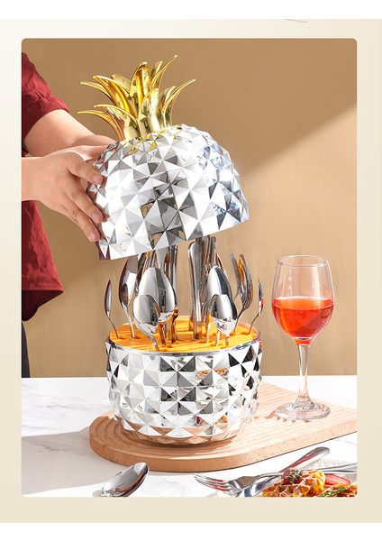 24 Parça Paslanmaz Çelik Çatal Bıçak Yumurta Batı Bıçağı, Çatal ve Kaşık Seti Abs Ananaslı Yumurta (Yurt Dışından) fiyatları