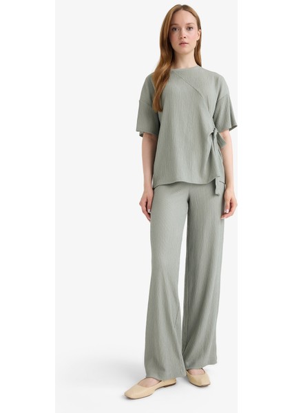 Bürümcük Pantolon Wide Leg Geniş Bol Paça Esnek Belli C0200AX25SP fiyatları