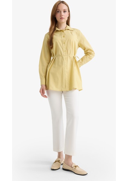 Regular Fit Poplin Bağlamalı Uzun Kollu Gömlek Tunik D4160AX25SM fiyatları