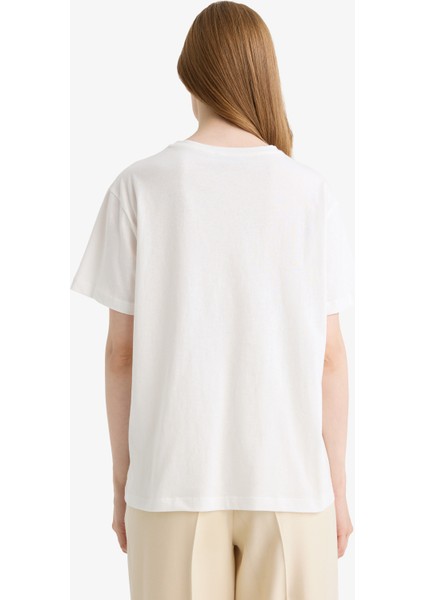 Regular Fit Bisiklet Yaka Çiçek Baskılı Kısa Kollu Tişört F9799AX25HS indirimleri