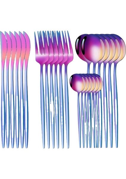 Western Çatal Bıçak Seti Paslanmaz Çelik Yüksek Değerli 24 Parça Bıçak, Çatal ve Kaşık Seti (Yurt Dışından)