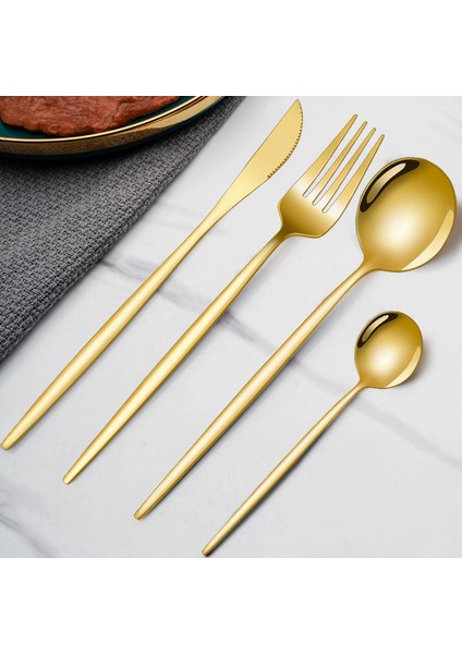 Western Çatal Bıçak Seti Paslanmaz Çelik Yüksek Değerli 24 Parça Bıçak, Çatal ve Kaşık Seti (Yurt Dışından) fırsatları