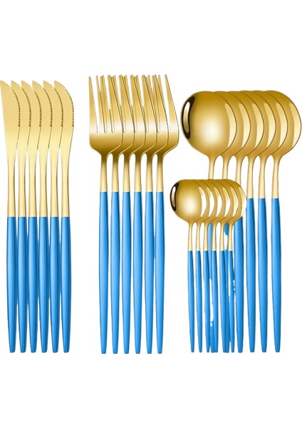 Western Çatal Bıçak Seti Paslanmaz Çelik Yüksek Değerli 24 Parça Bıçak, Çatal ve Kaşık Seti (Yurt Dışından)