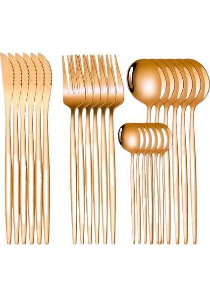 Western Çatal Bıçak Seti Paslanmaz Çelik Yüksek Değerli 24 Parça Bıçak, Çatal ve Kaşık Seti (Yurt Dışından)