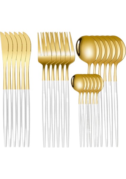 Western Çatal Bıçak Seti Paslanmaz Çelik Yüksek Değerli 24 Parça Bıçak, Çatal ve Kaşık Seti (Yurt Dışından)