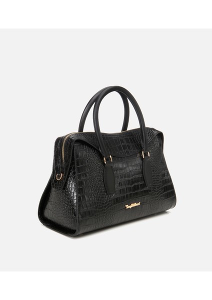 03CAH309280A100 KADIN Deri Siyah Omuz Çantası modelleri