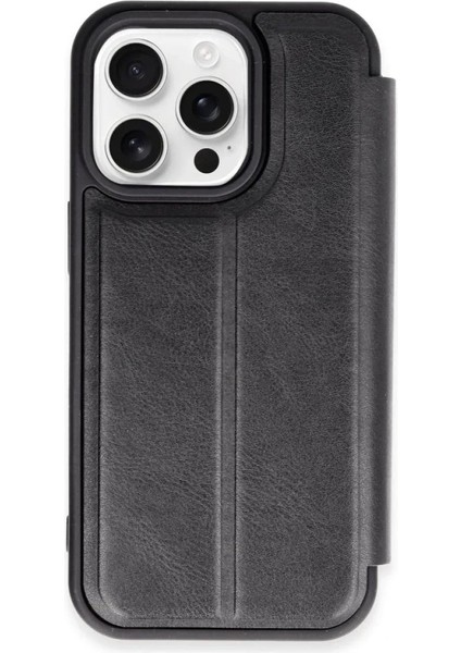 iPhone 15 Pro Max Kılıf Flip Cover - Siyah