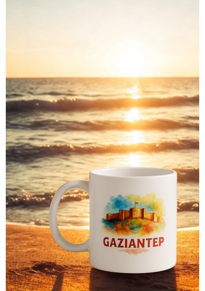 5 Li Paket Şehir Baskı Hediyelik Porselen Kupa Bardak