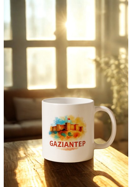 5 Li Paket Şehir Baskı Hediyelik Porselen Kupa Bardak