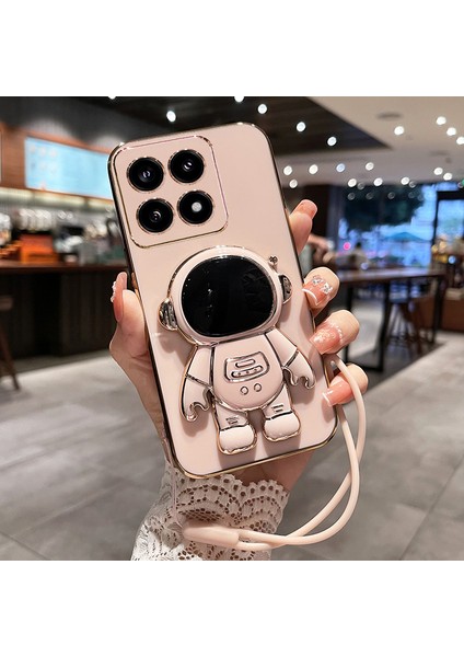 Xiaomi 14T Elektrokaplama Astronot Tpu Telefon Kılıfı ve Kayışı (Yurt Dışından)