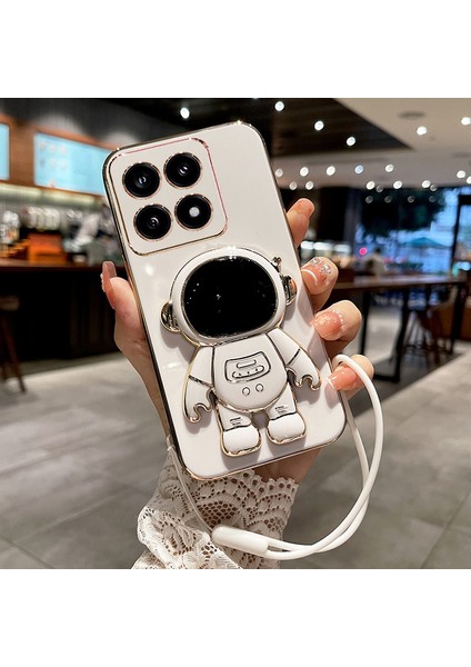 Xiaomi 14T Elektrokaplama Astronot Tpu Telefon Kılıfı ve Kayışı (Yurt Dışından)