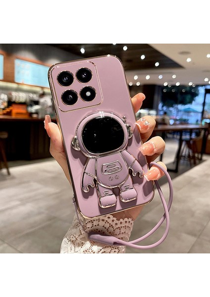 Xiaomi 14T Elektrokaplama Astronot Tpu Telefon Kılıfı ve Kayışı (Yurt Dışından)