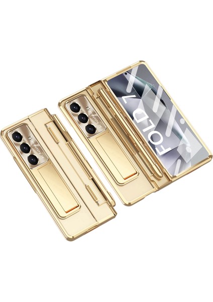 Samsung Galaxy Z Fold7 5g Kickstand Sert Pc Telefon Kılıfı Ekran Filmi / Kalem ile (Yurt Dışından)