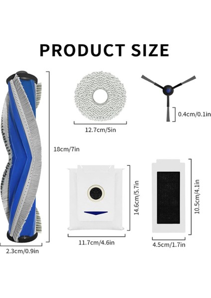 T30 Omni / Pro Robot Temizleyici Yan Fırça Filtre Paspas Bezi Toz Torbası Kiti Için 19 Adet Vakum Kiti (Yurt Dışından) fiyatları
