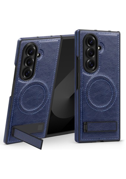 Samsung Galaxy Z Fold7 5g Kickstand Deri Telefon Arka Kılıfı Magsafe ile Uyumlu (Yurt Dışından)