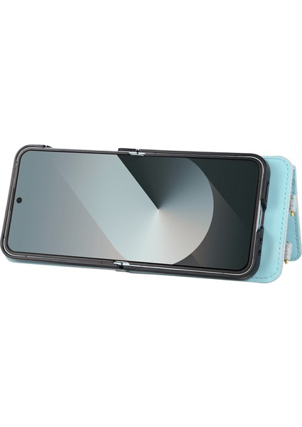 Samsung Galaxy Z Flip7 5g Kickstand Eşkenar Dörtgen Deri + Tpu Telefon Kılıfı ve Omuz Askısı (Yurt Dışından) modelleri