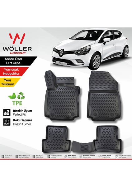 Renault Clio 4 Paspas 2013 2019 Arası 3D Havuzlu Wöller Paspas